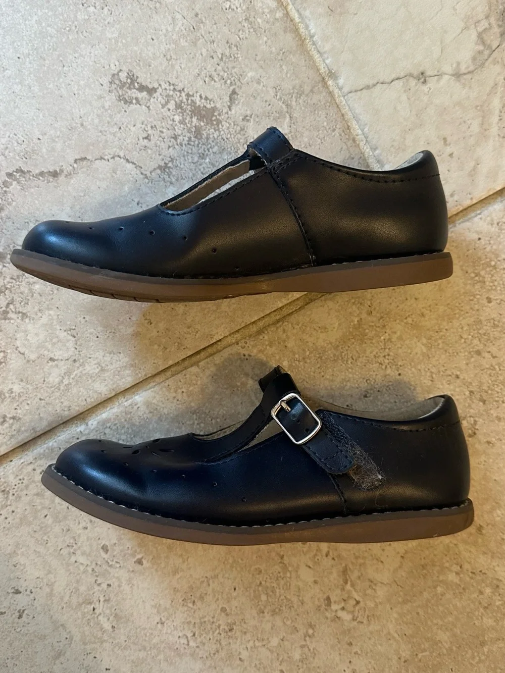 Navy Footmates sherry 11.5 wide GUC